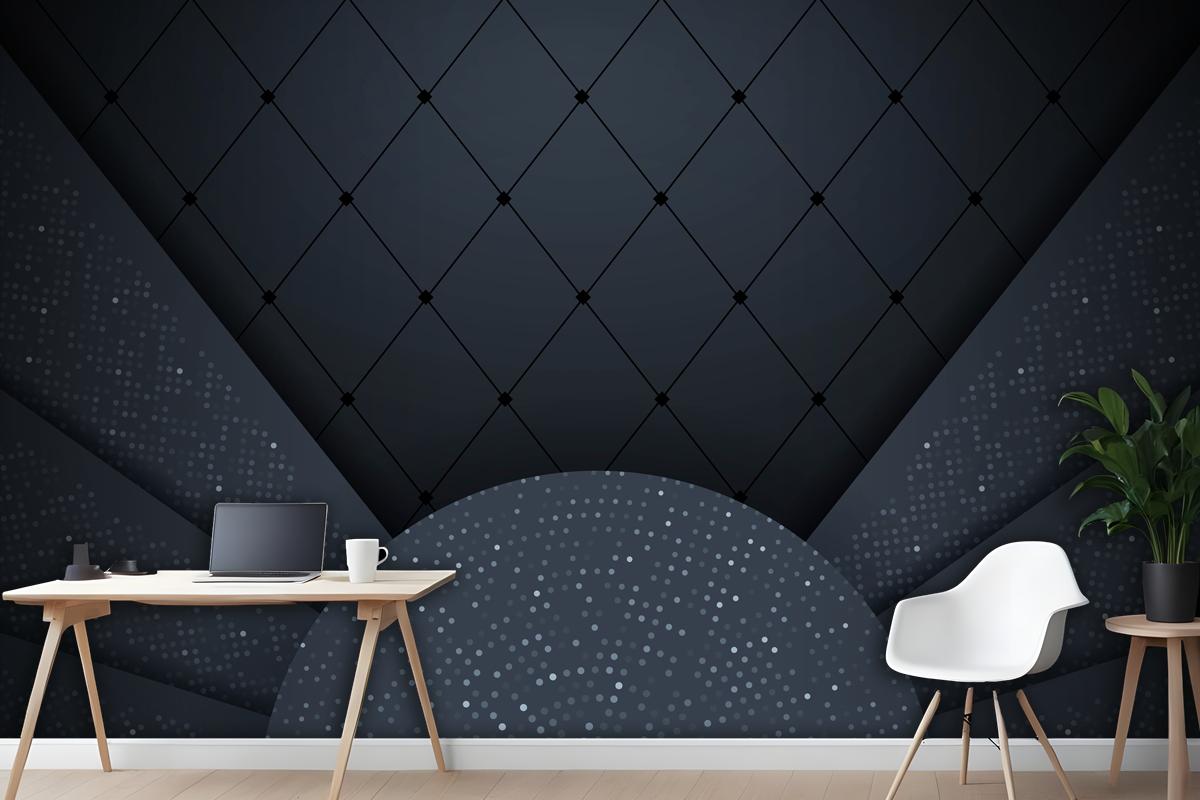 Abstract 3D Background With Black Paper Layers Graphic Design Element Wallpaper Mural