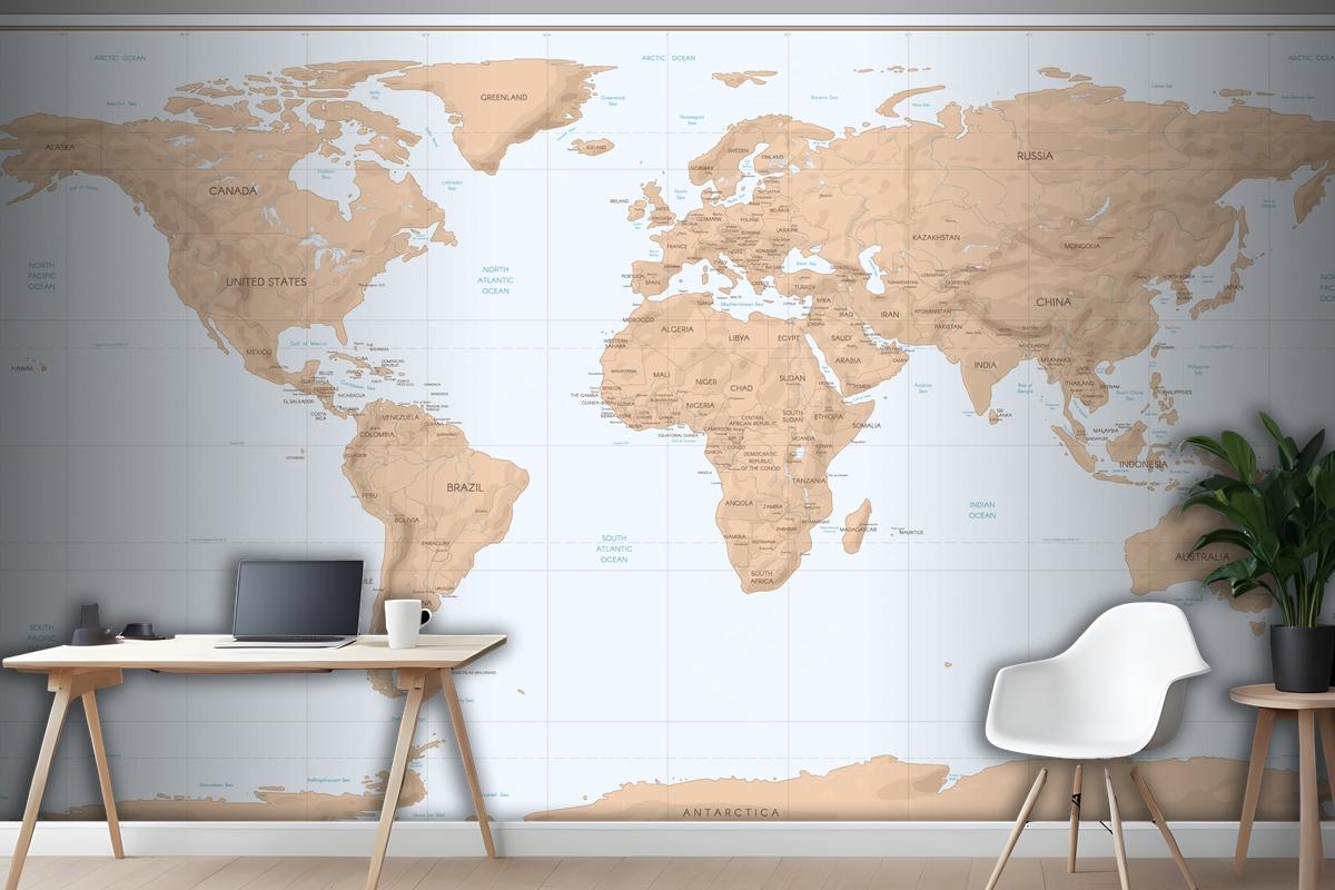 Vintage World Map Wallpaper Mural