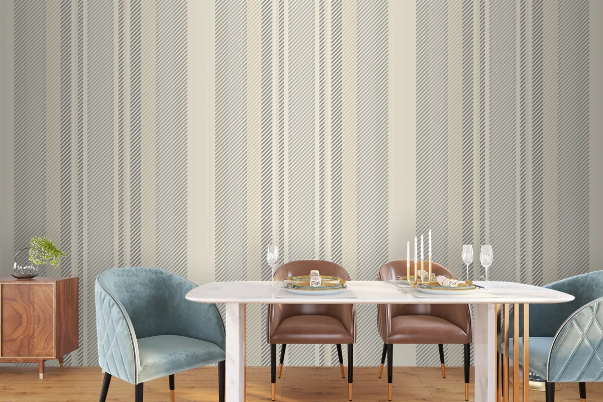 Trendy Striped Vintage Wallpaper Mural