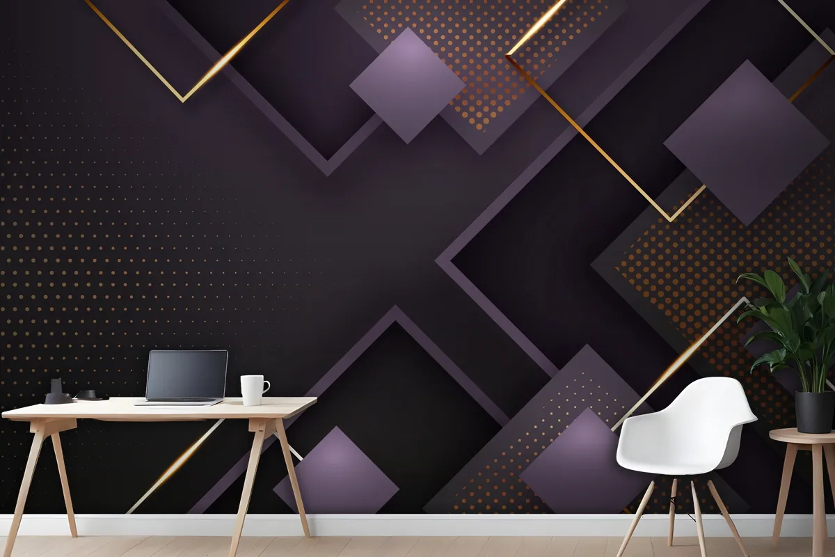 Realistic Elegant Geometric Shapes Background Wallpaper Mural