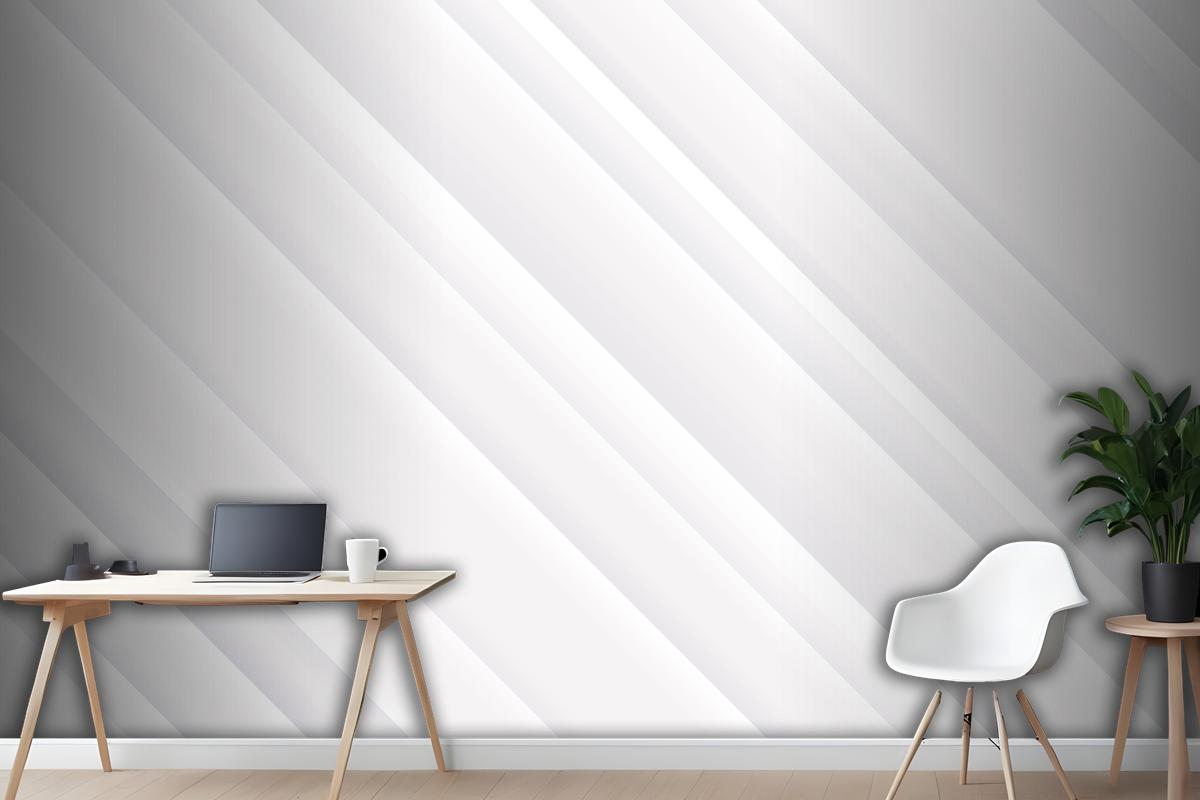 Oblique Lines White Elegant Background Wallpaper Mural