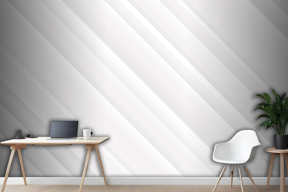 Oblique Lines White Elegant Background Wallpaper Mural