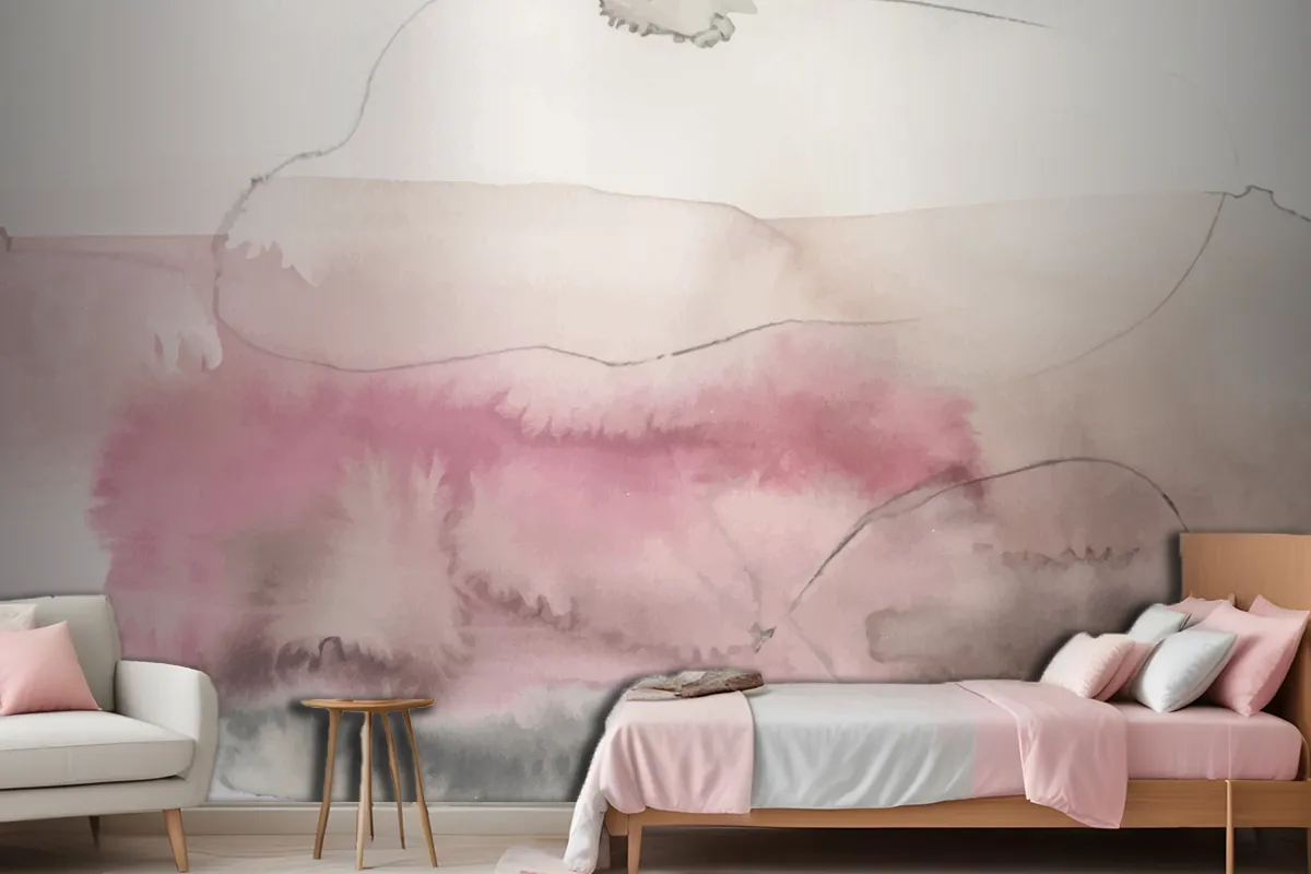 Soft Watercolor Splash Stain Background Wallpaper Mural