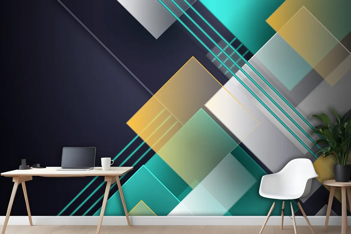 Overlapping Forms Background Wallpaper Mural