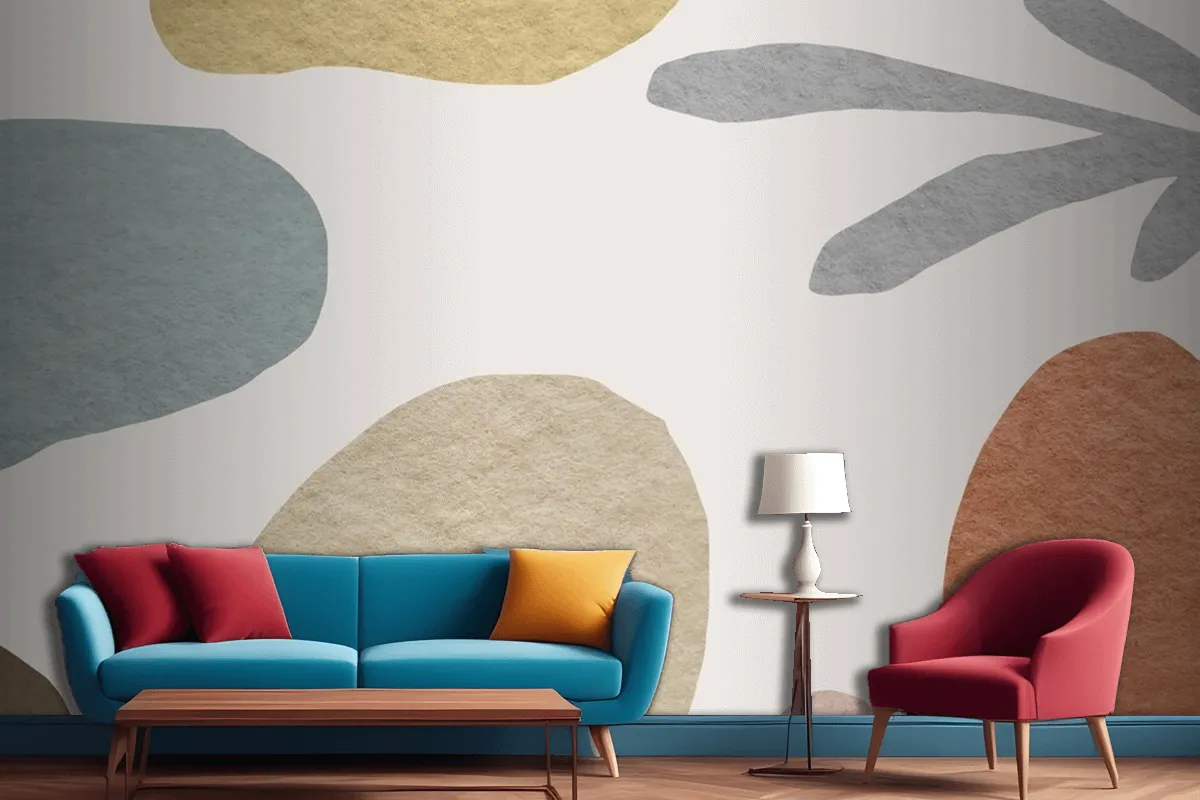 Abstract Pattern Earth Tone Design Living Room Wallpaper Mural