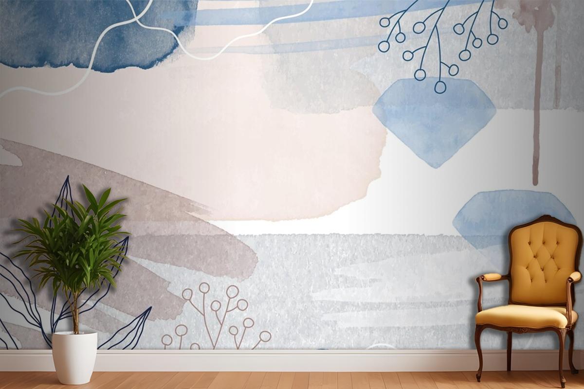 Abstract Watercolor Background Living Room Wallpaper Mural