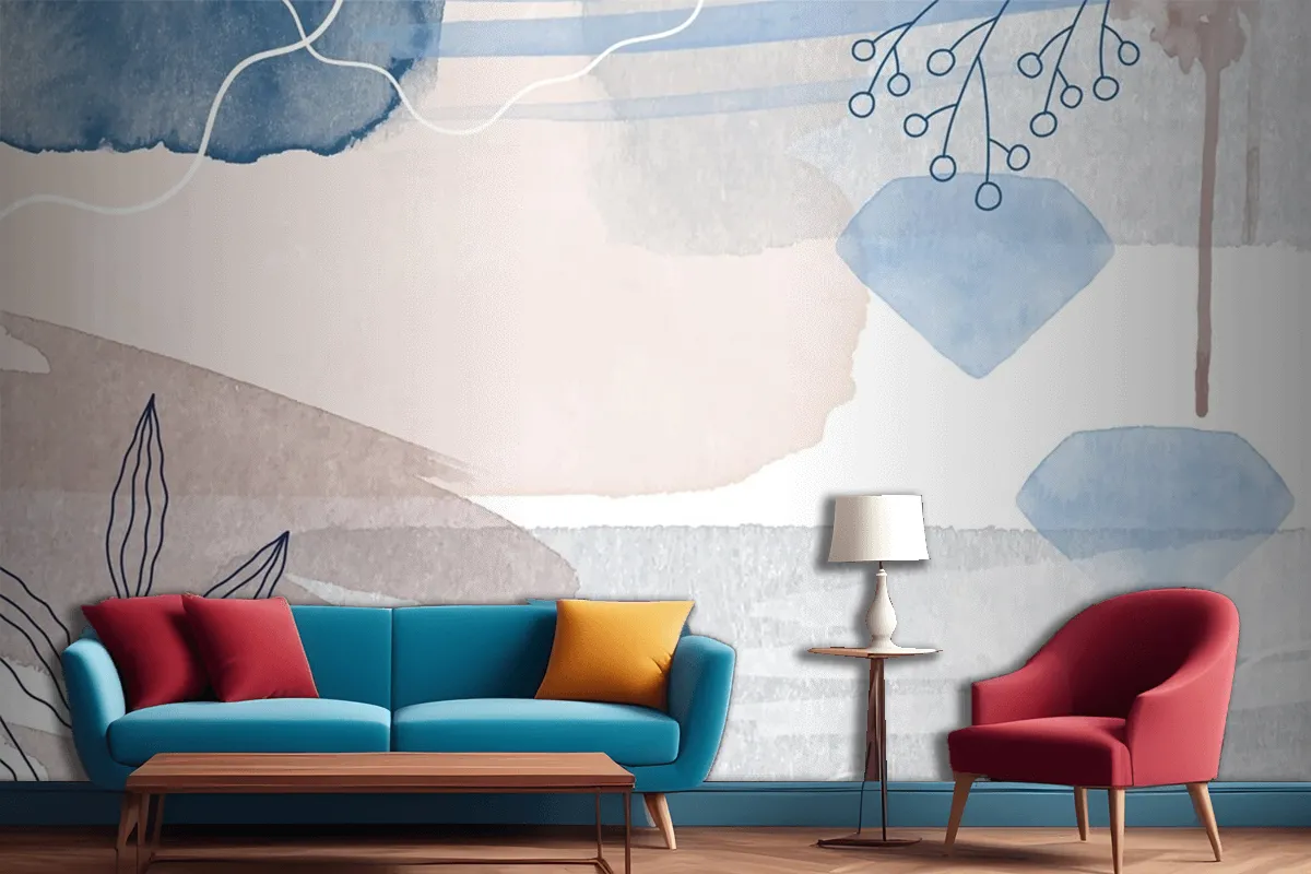 Abstract Watercolor Background Living Room Wallpaper Mural