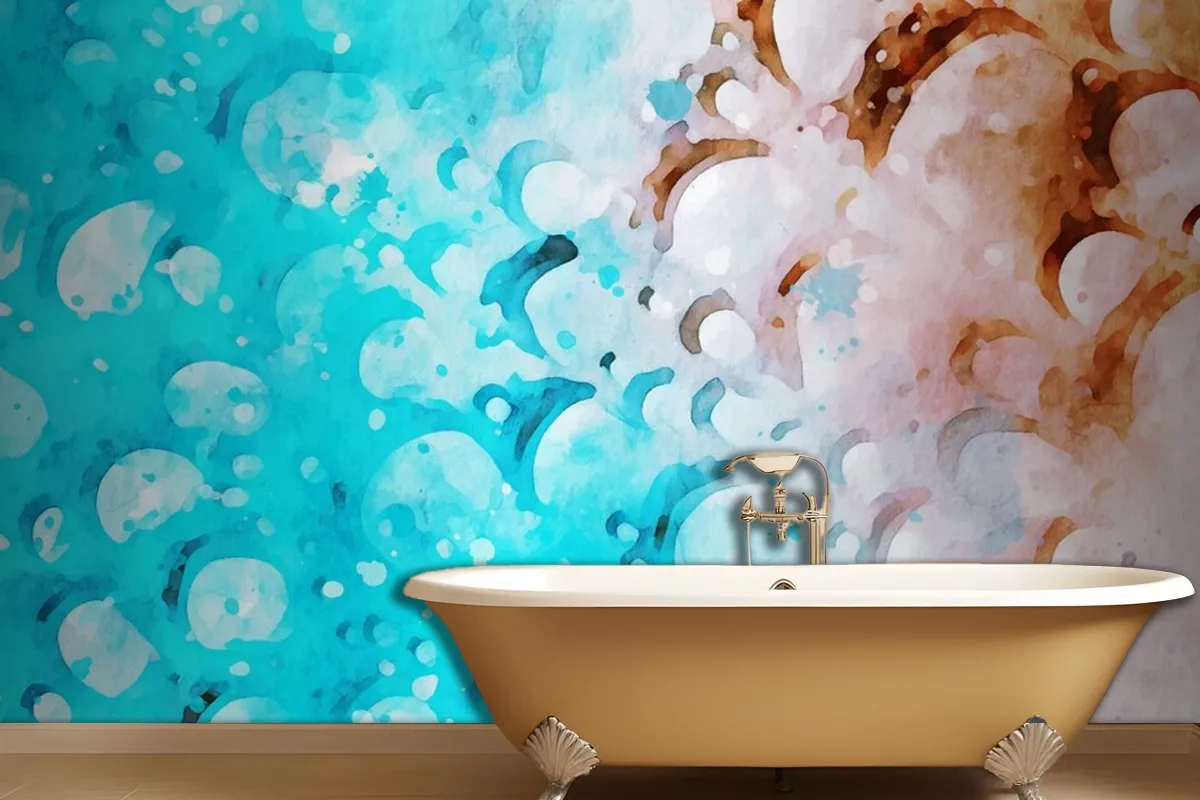 Abstract Watercolor Brush Stroke Artwork Wallpaper Mural