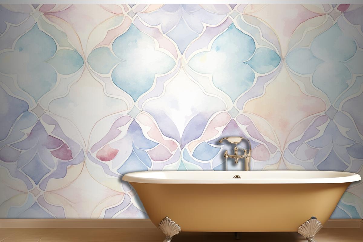 Abstract Watercolor Pattern Bathroom Wallpaper Mural