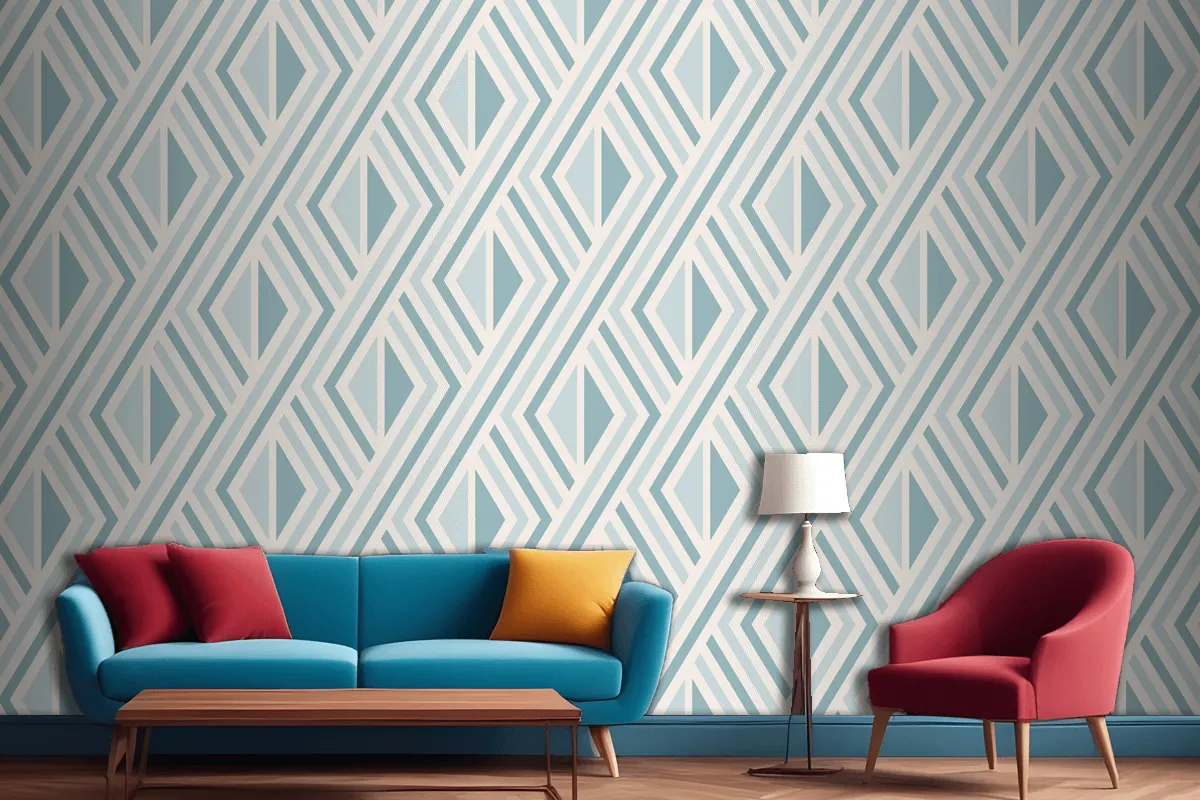 Flat Design Nordic Pattern Living Room Wallpaper Mural