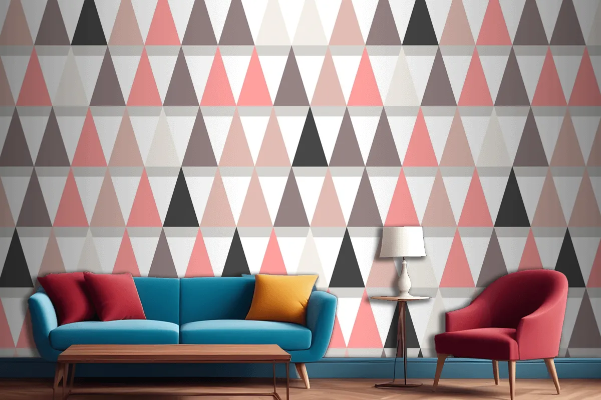 Flat Scandinavian Design Pattern Living Room Wallpaper Mural