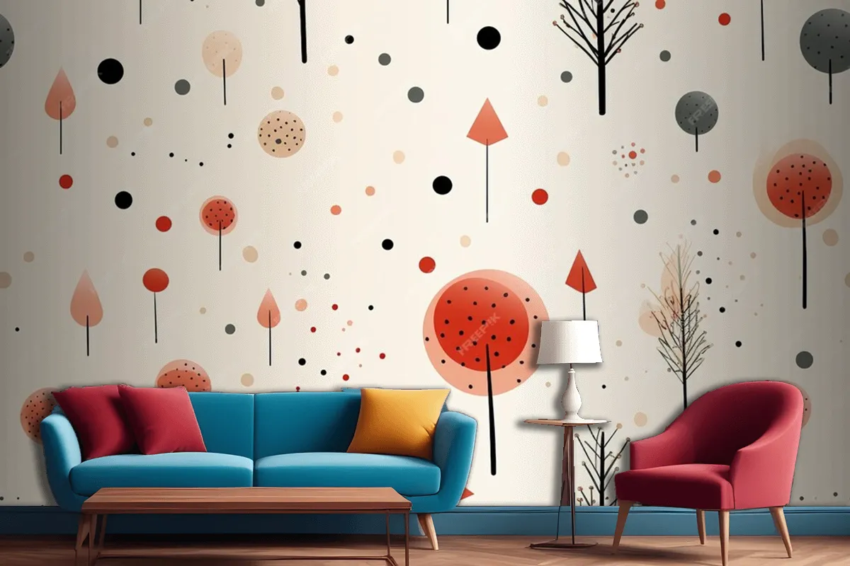 Floral Pattern Design Printing Textile Living Room Wallpaper Mural