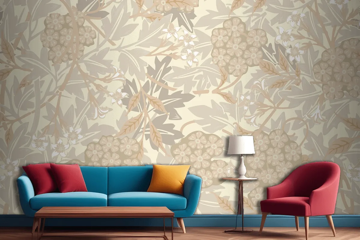 Floral Pattern Design Wallpaper Mural