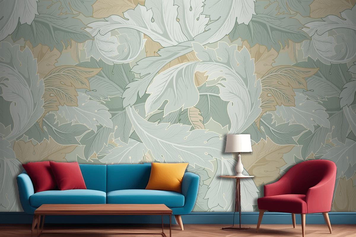 Flower Pattern Living Room Wallpaper Mural