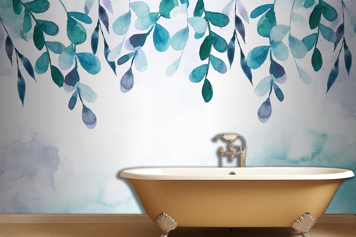 Hand Painted Watercolor Nature Background Wallpaper Mural