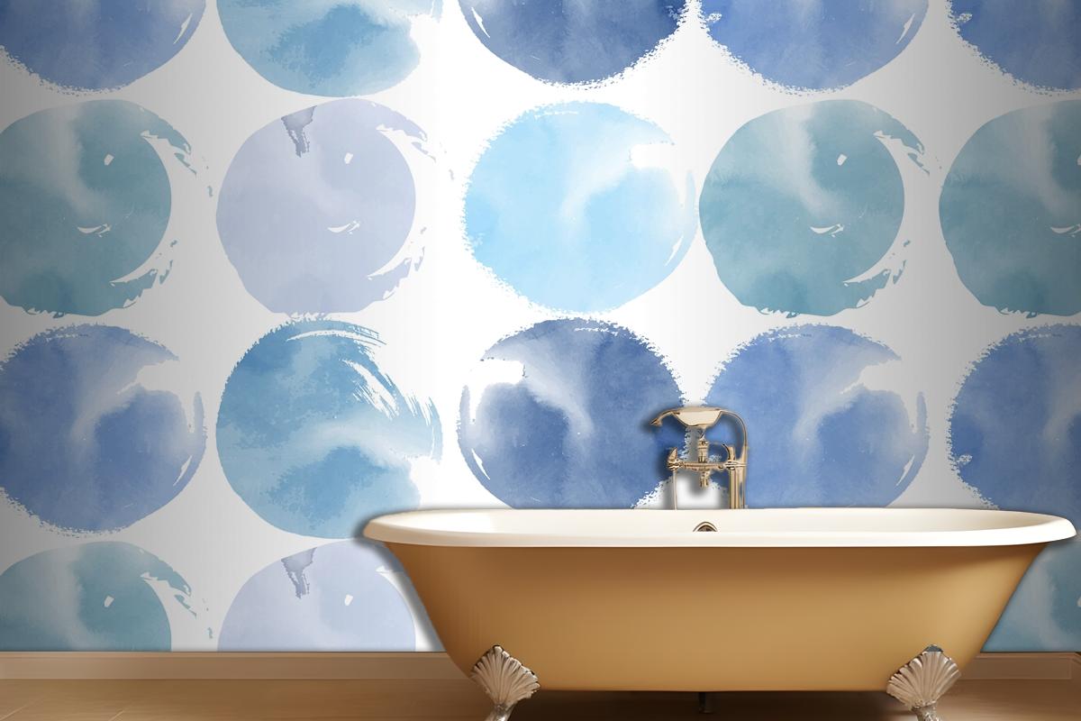 Pastel Blue Watercolor Wallpaper Mural