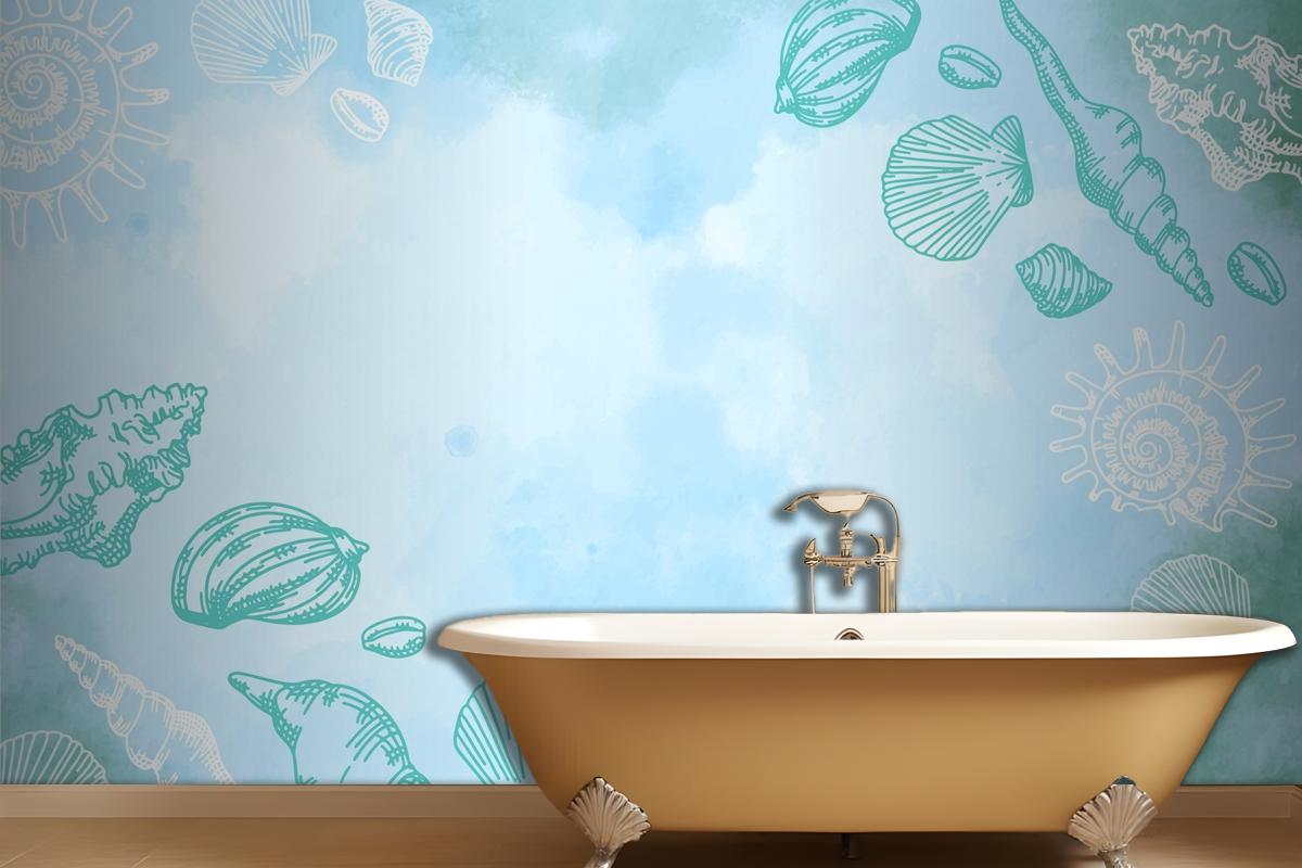 Powder Pastel With Hand Drawn Elements Wallpaper Mural