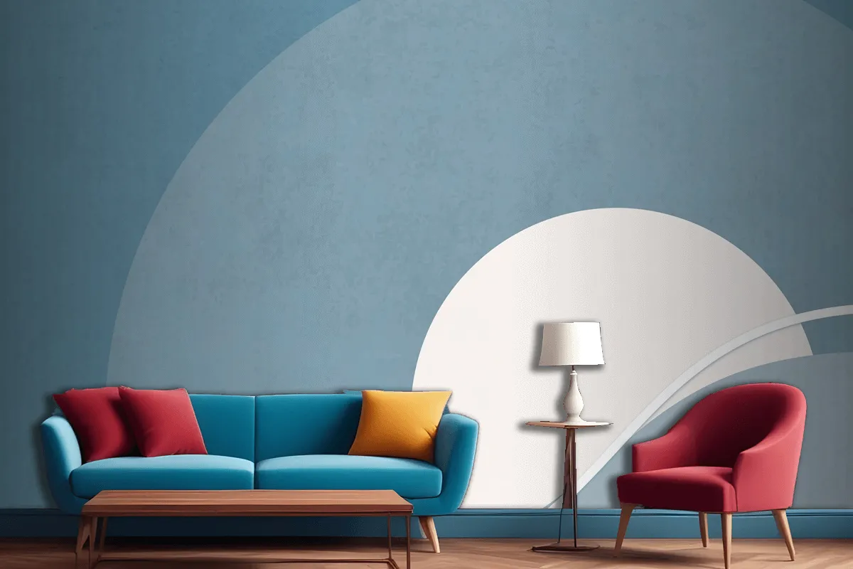 Retro Color Moon Landscape Minimalist Vintage Poster Style Living Room Wallpaper Mural