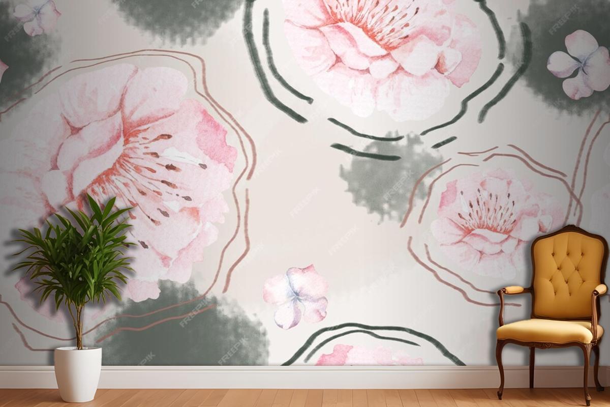 Rose Seamless Pattern With Watercolor For Fabric Living Room Wallpaper Mural