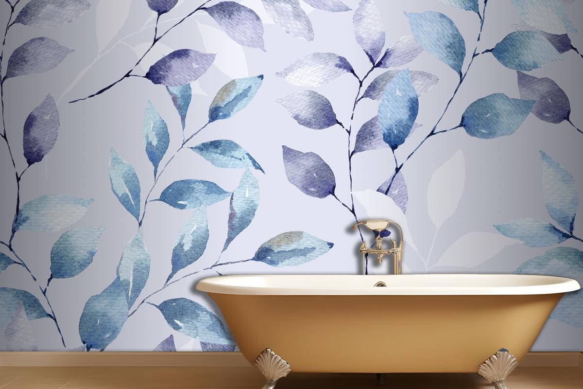 Seamless Pattern Of Leaf Abstract Wallpaper Mural