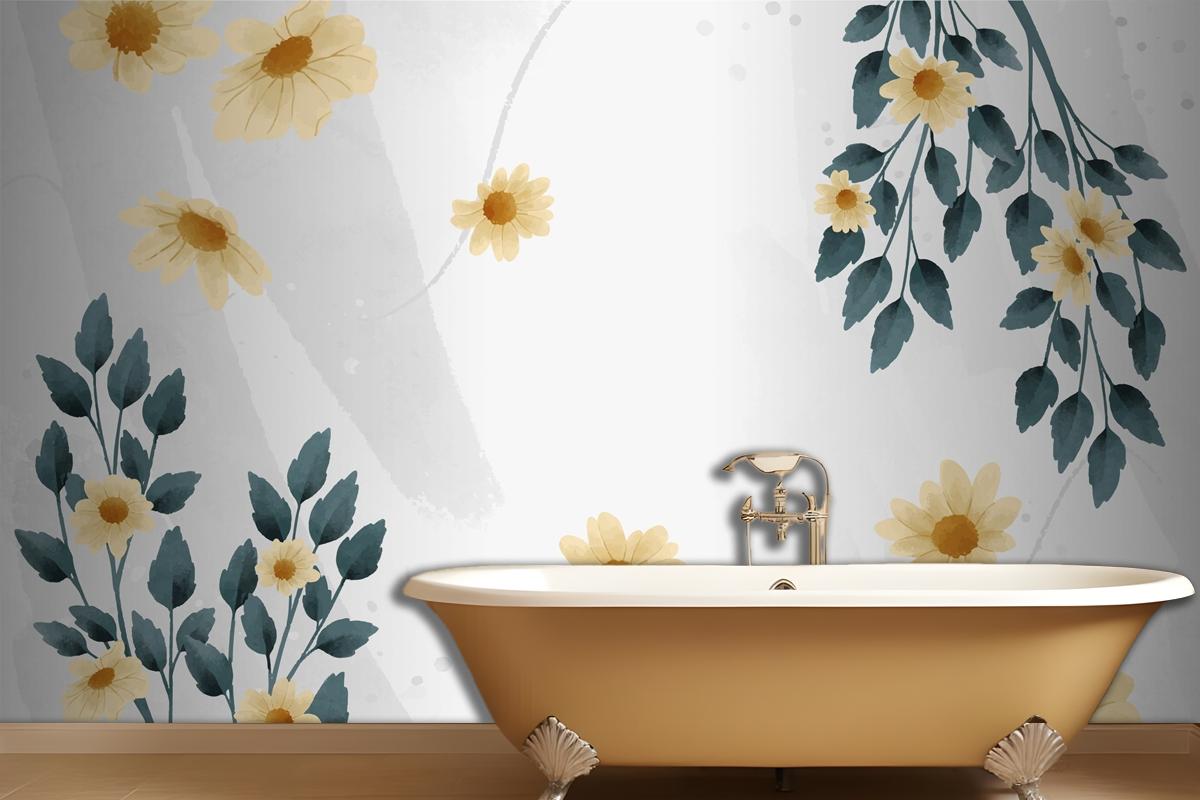 Watercolor Floral Background Design Wallpaper Mural