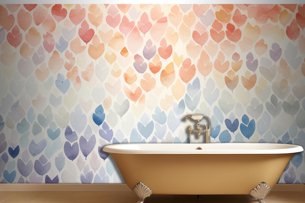 Watercolor Pattern With Flowers Wallpaper Mural