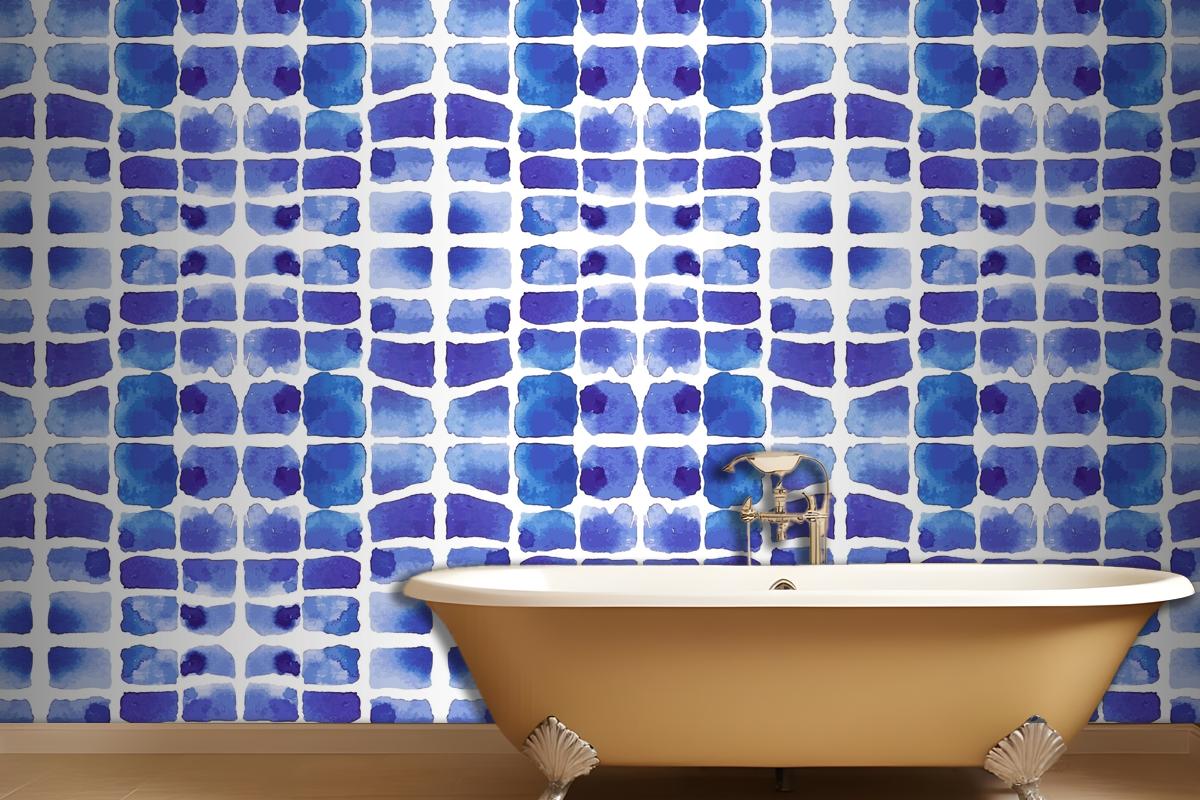 Watercolor Shibori Pattern Fabric Wallpaper Mural