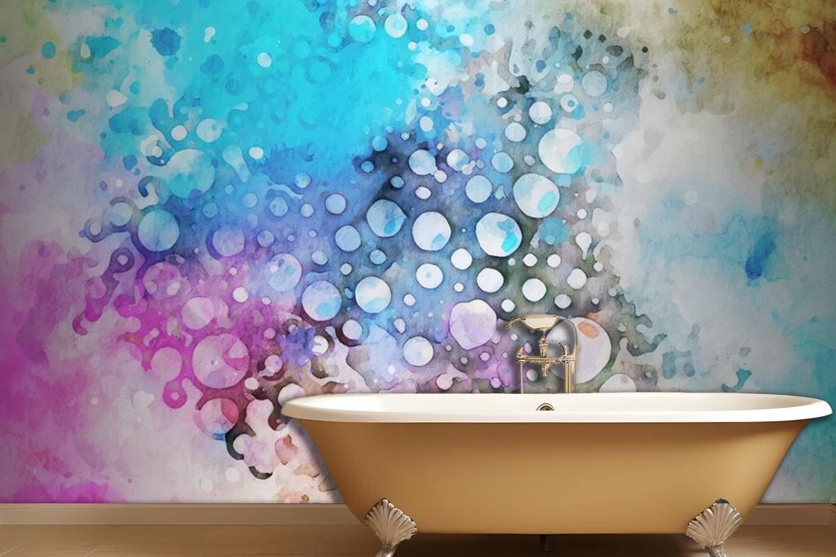 Watercolor With Colorful Texture Wallpaper Mural