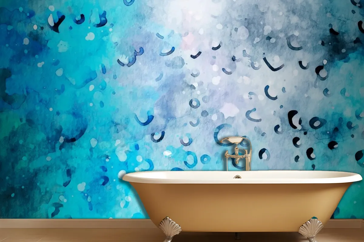 Watercolor With Green Texture Wallpaper Mural