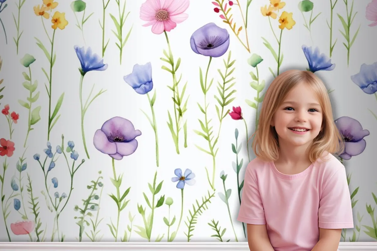 A Floral Wallpaper By Person Wallpaper Mural