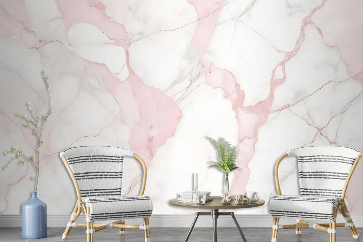 Abstract Pink Marble Stone Art Wallpaper Mural