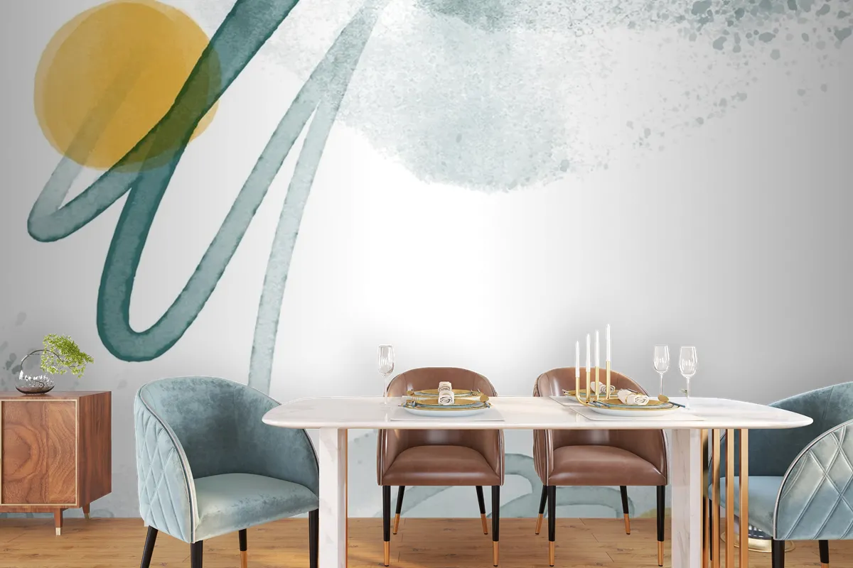 Abstract Watercolor Background Dining Room Wallpaper Mural