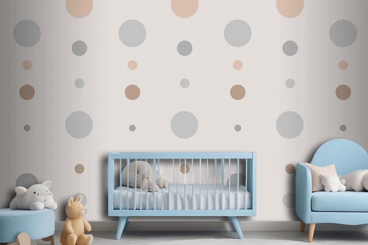 Aesthetic Polka Dot Pattern In Cream Wallpaper Mural