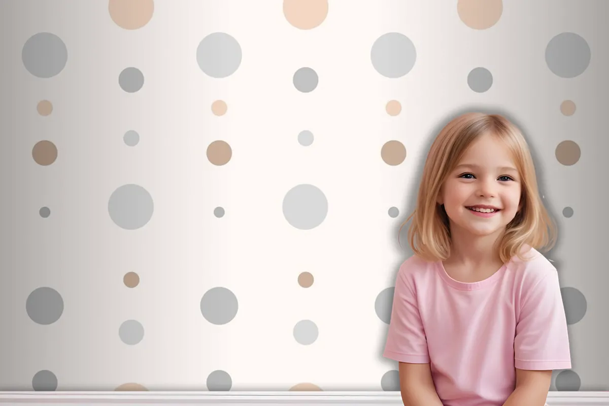 Aesthetic Polka Dot Pattern In Cream Wallpaper Mural