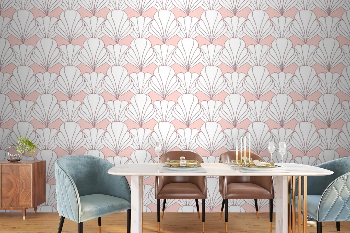 Art Deco Rose Gold Seamless Pattern Wallpaper Mural