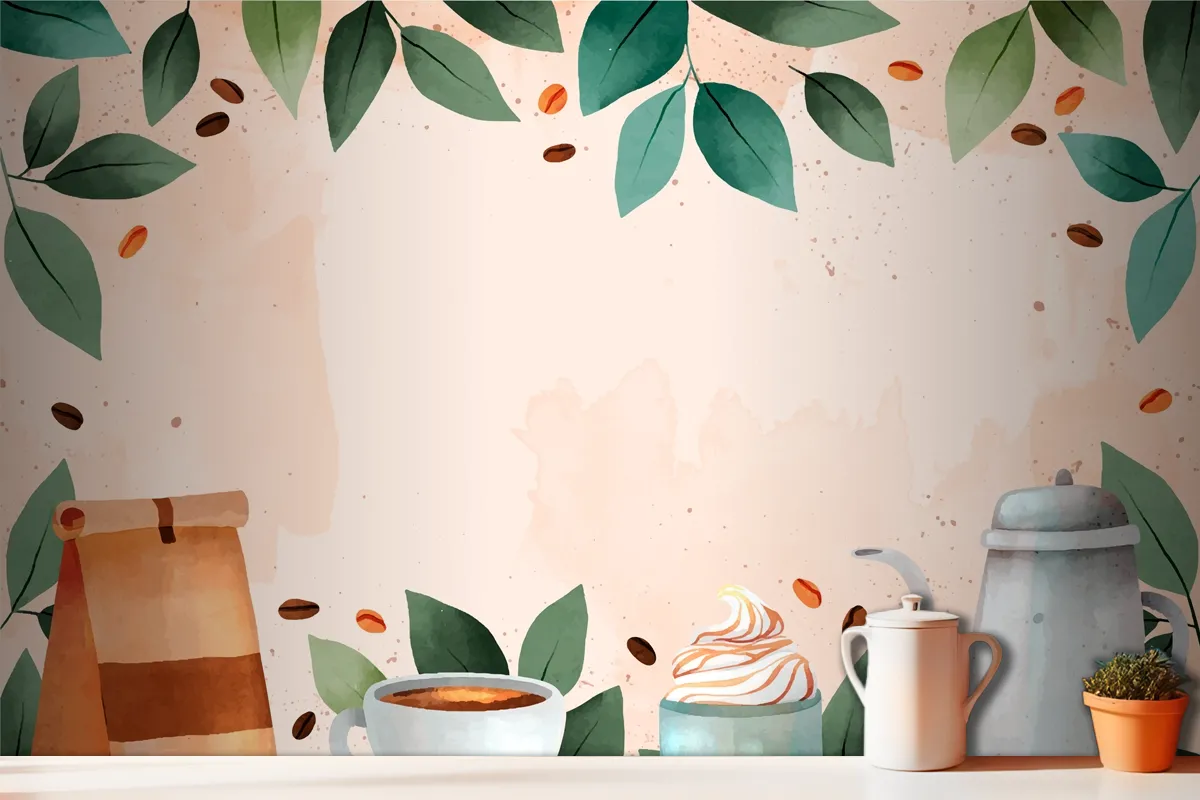 Background For International Coffee Day Celebration Wallpaper Mural