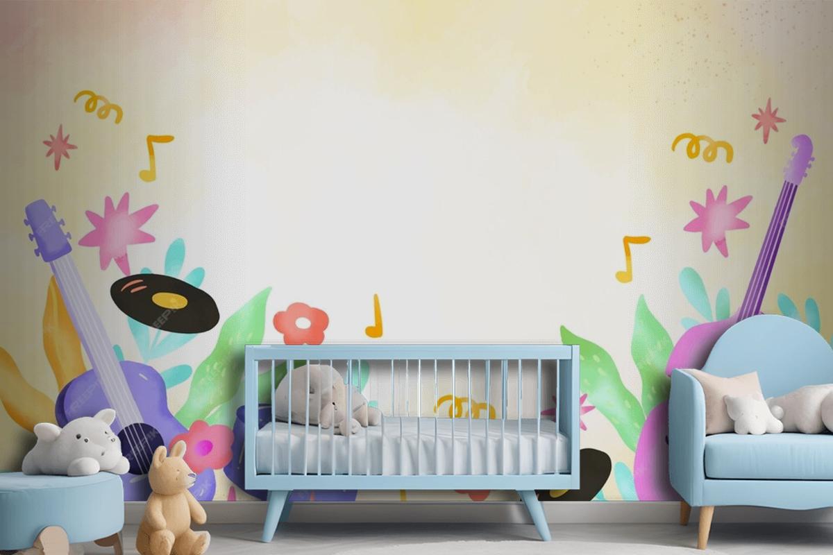 Background For World Music Day Celebration Wallpaper Mural