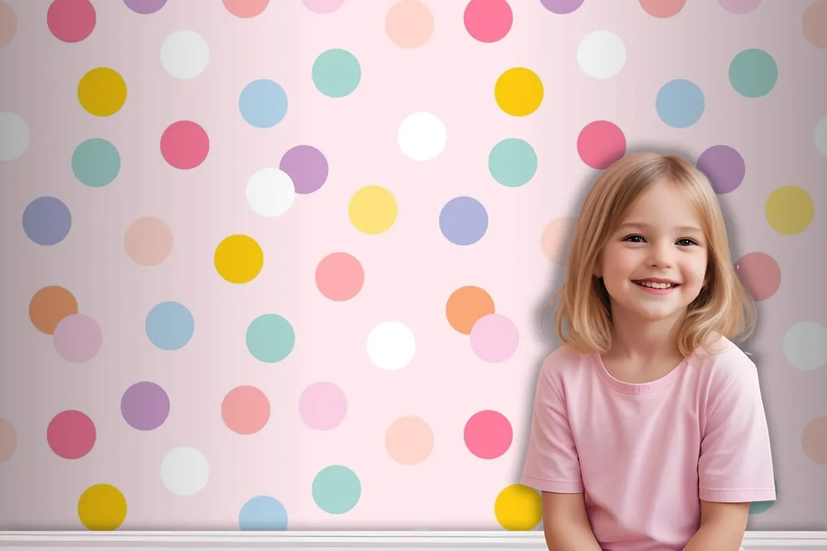 Background Seamless Pattern With Cute Pastel Polka Dots Wallpaper Mural