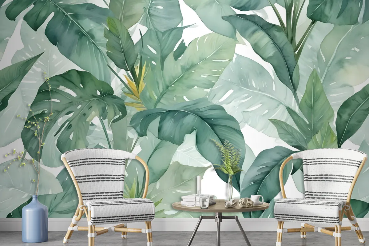 Banana Leaf Wallpaper Wallpaper Mural