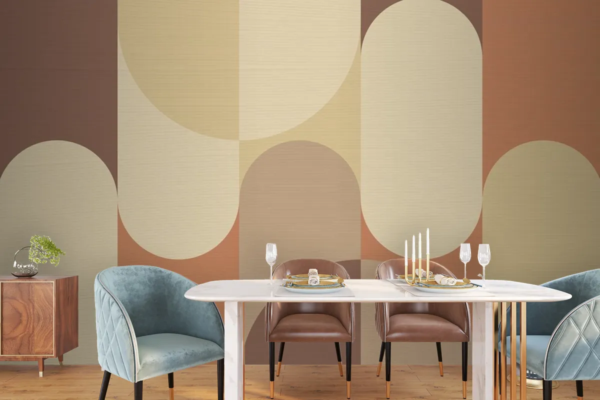 Bauhaus Background Brown Earth Tone Wallpaper Mural