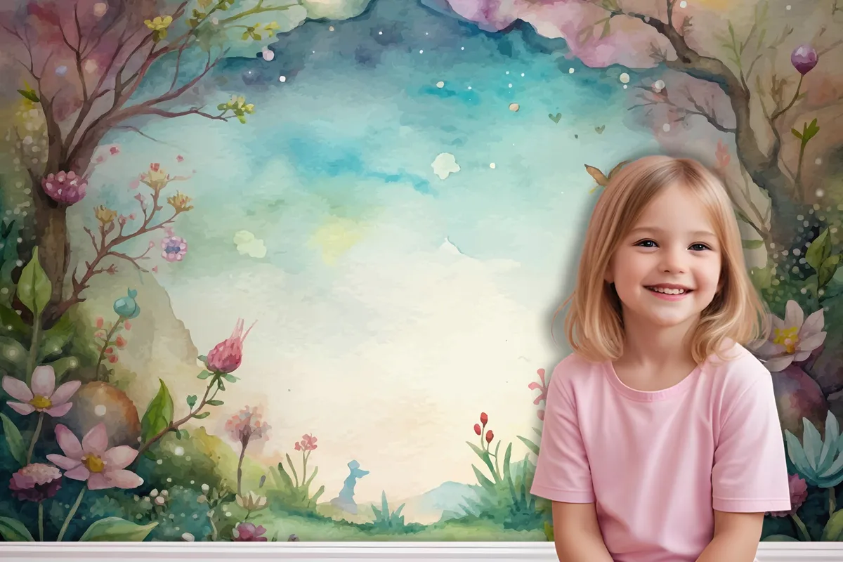 A Beautiful Wildflower Watercolor Background Wallpaper Mural