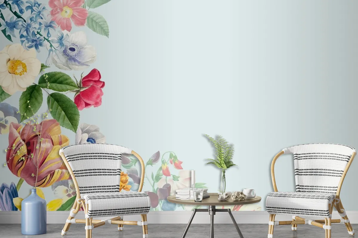 Blank Floral Copy Space Wallpaper Mural