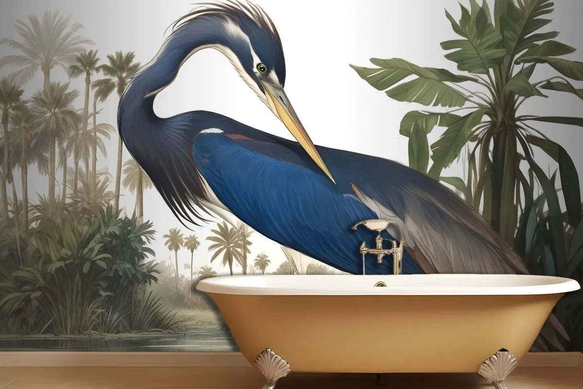 Blue Heron Wallpaper Mural