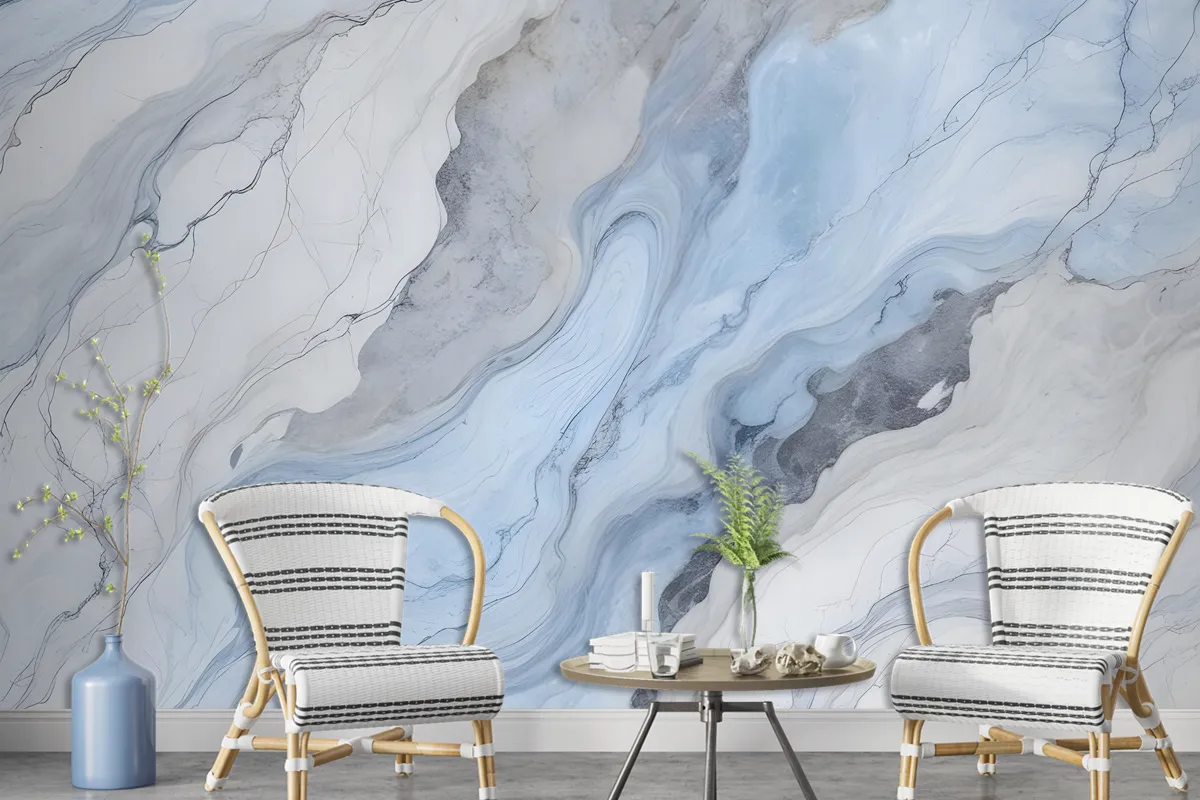 Blue Marble Art Wallpaper Mural