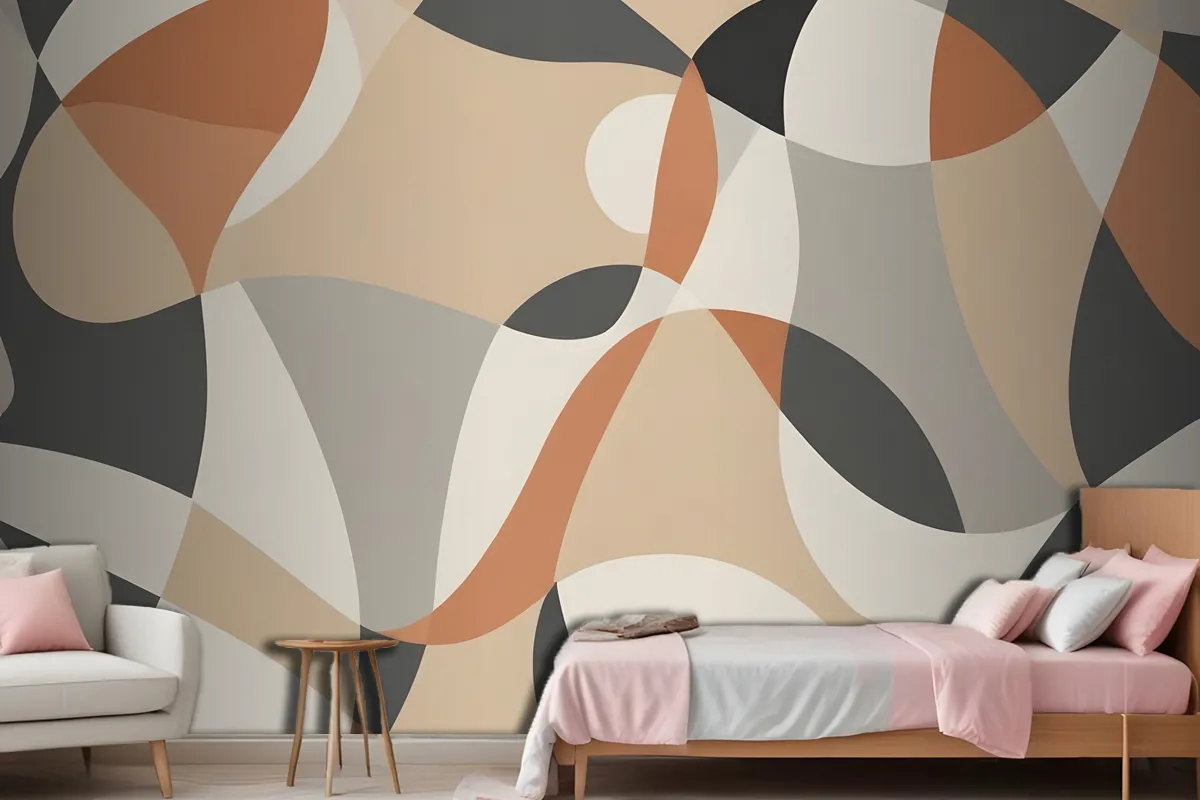 Boho Geometric Abstract Art Wallpaper Mural