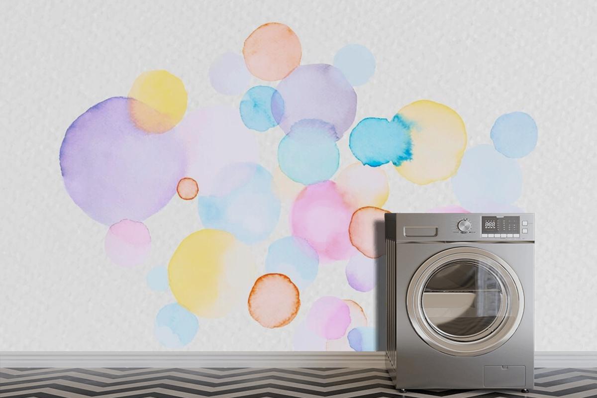 Colorful Abstract Watercolor Blobs Wallpaper Mural