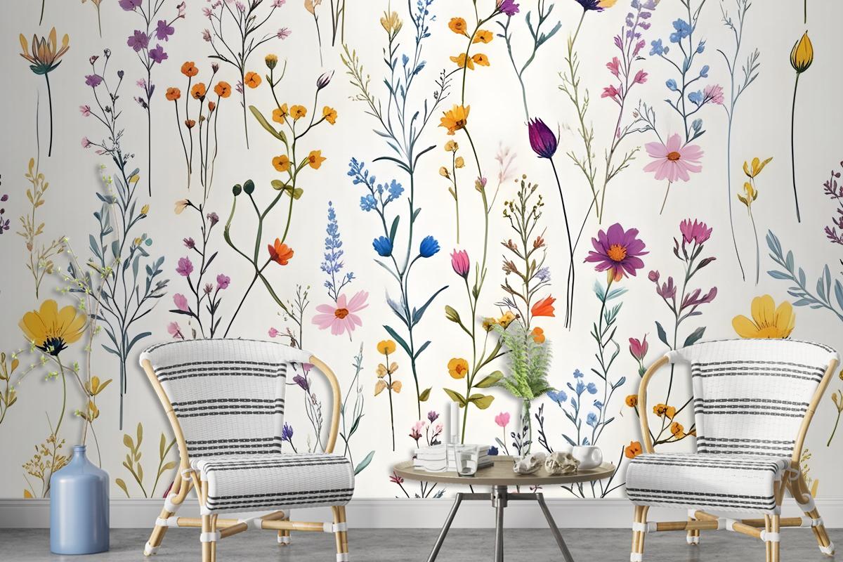 Colorful Blossoms Wallpaper Mural