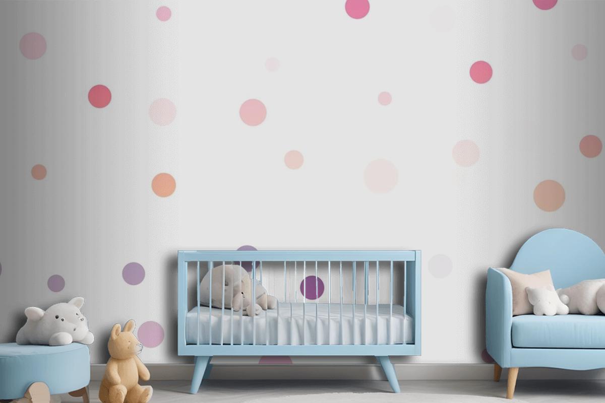 Colorful Spots On A White Background Seamless Pattern Wallpaper Mural