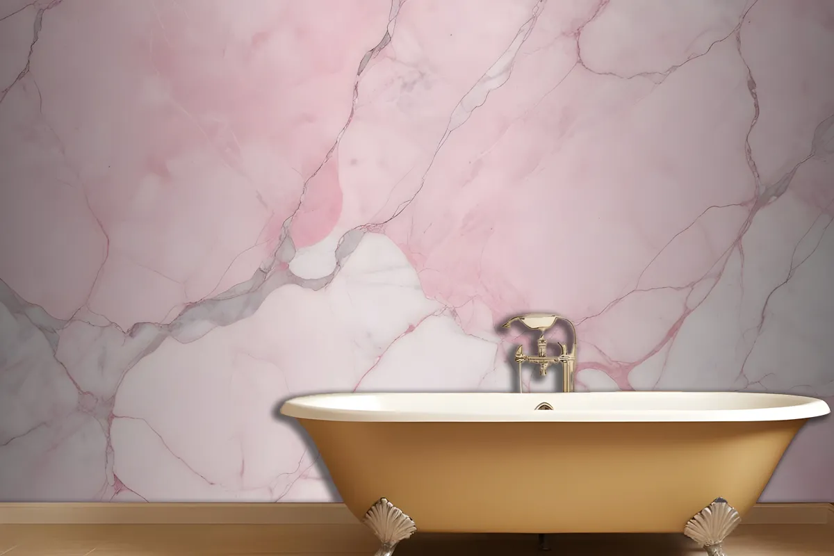 Cracked Pink Marble Wallpaper Mural