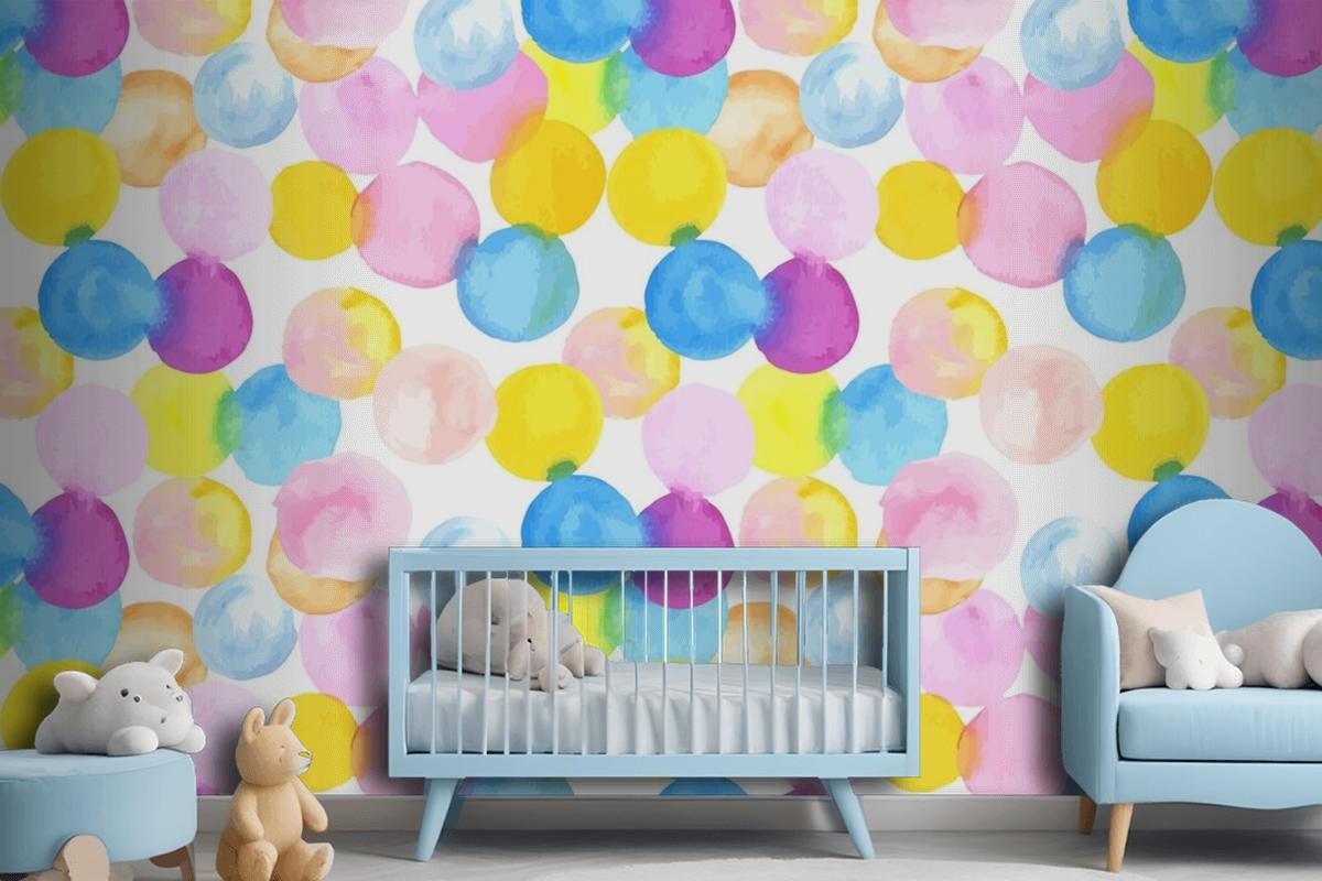 Dotted Abstract Watercolor Seamless Pattern Wallpaper Mural